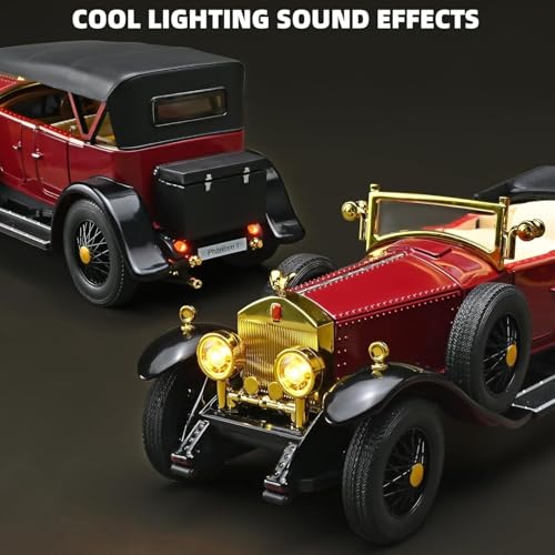 Image of Invite Enterprise1:32 Vintage Classic Die Cast Model Car with Sound & Light, Pull Back Action, Openable Doors, Collectible Toy Car for Kids & Adults- Multicolor