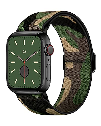 AMANECER Stretchy Nylon knit Bands for Apple Watch 11/10/9/8/7/6/5/4 Ultra 3/2/1 SE, Adjustable...