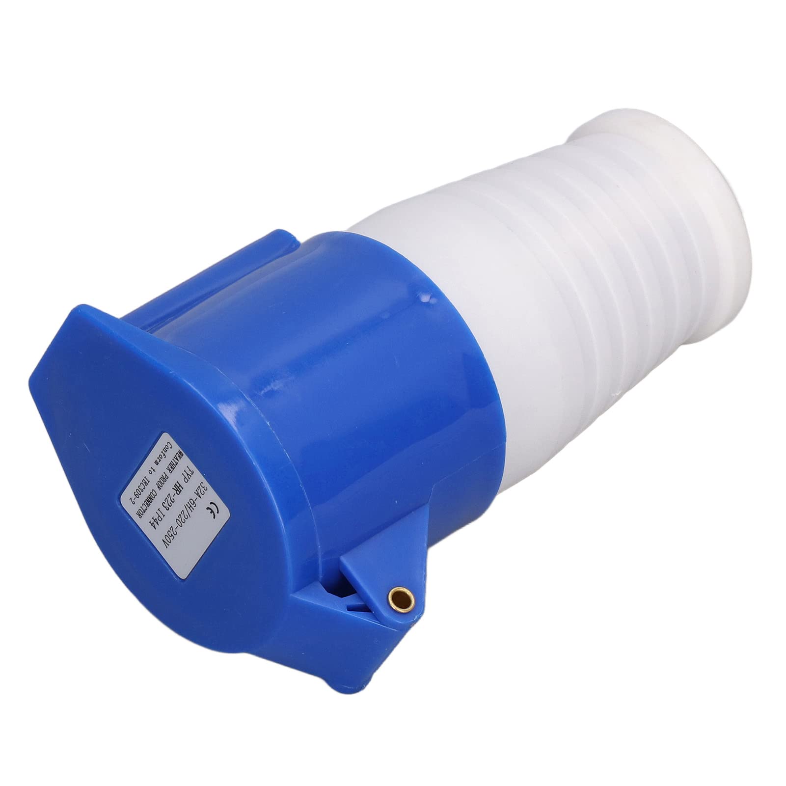 Prise industrielle étanche IP44 32 A CEE 220-250 V – Connecteur bleu HR-223 femelle, prise 3 broches pour chantier et extérieur