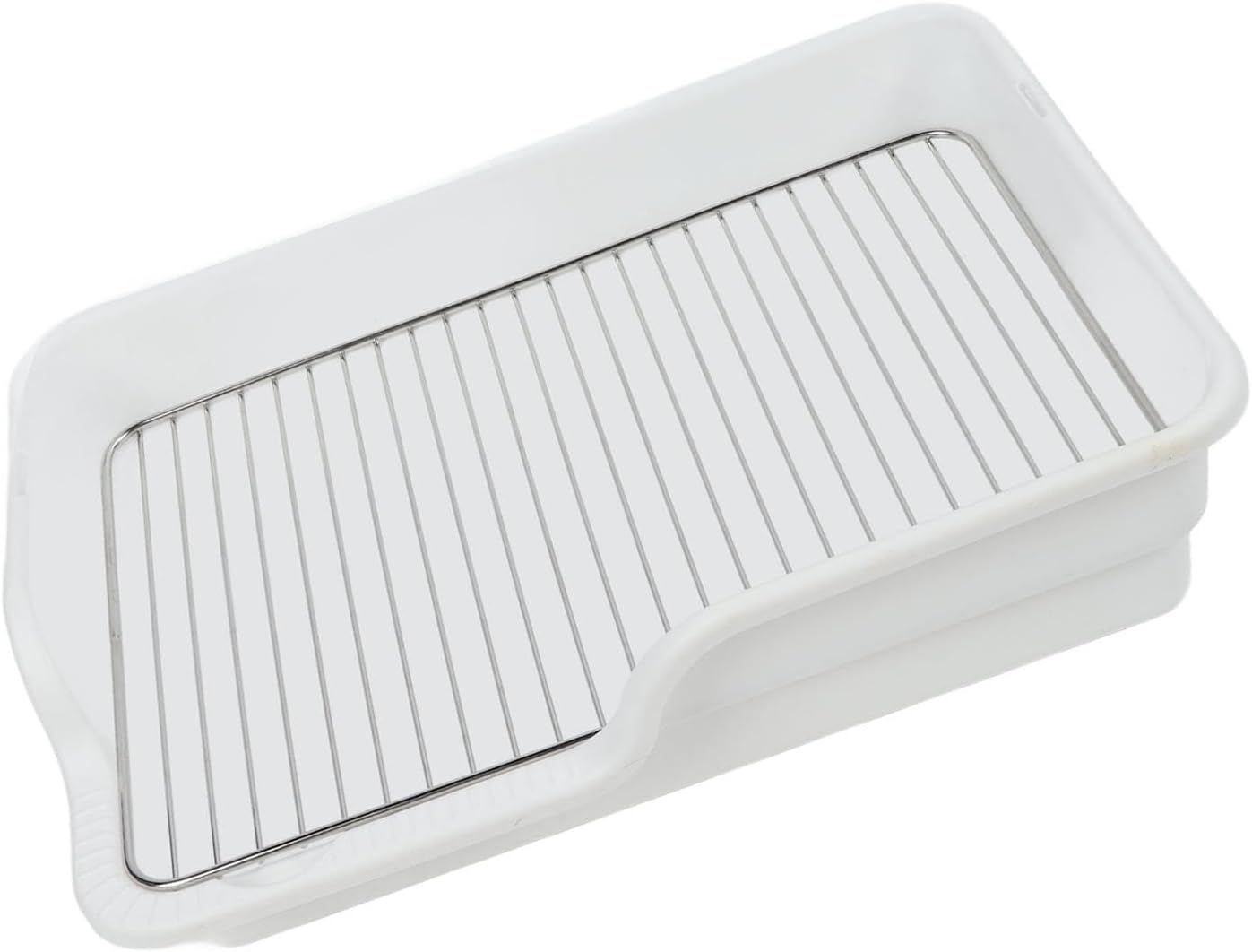 Dog Potty Tray, Dog Training Toilet for Small Medium Dogs, Spill Proof Stainless Steel Grid Indoor Pet Toilet with Removable Pee Pad Holder for Easy Cleaning (White)