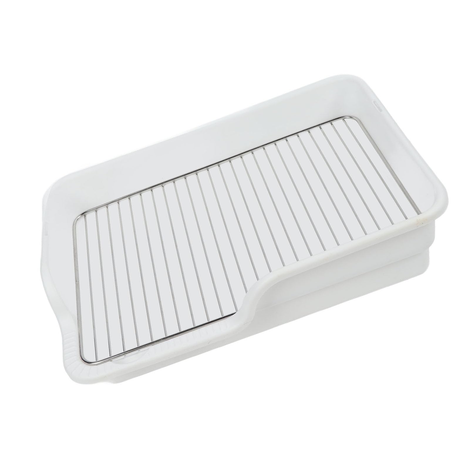 Bandeja higiénica para perros, inodoro de adiestramiento para perros pequeños y medianos, inodoro interior para mascotas con rejilla de acero inoxidable a prueba de derrames y (Blanca)