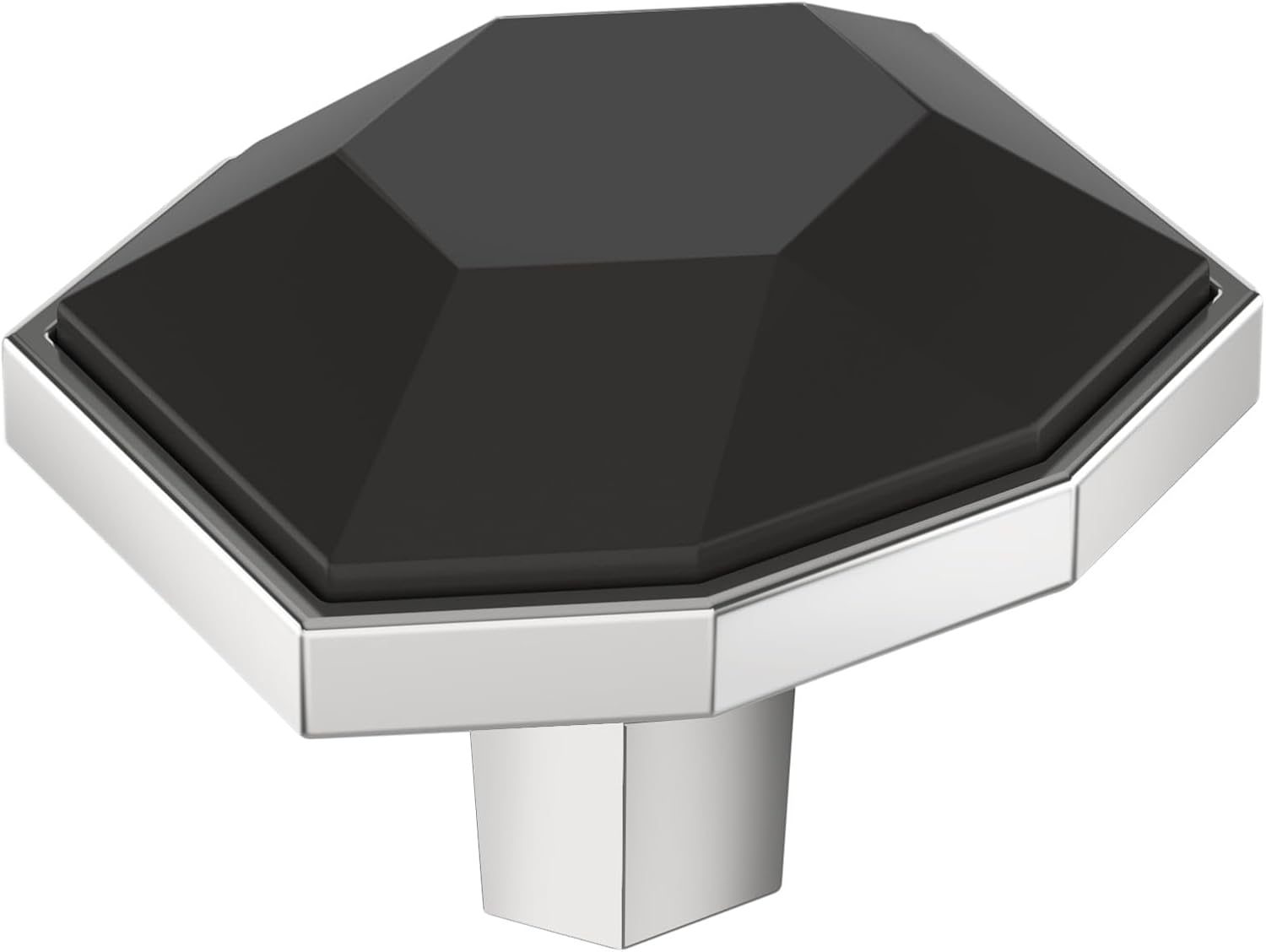 Amerock London 1-5/8 inch (41mm) Length Black Bronze/Polished Chrome Cabinet Knob, BP36638BBR26