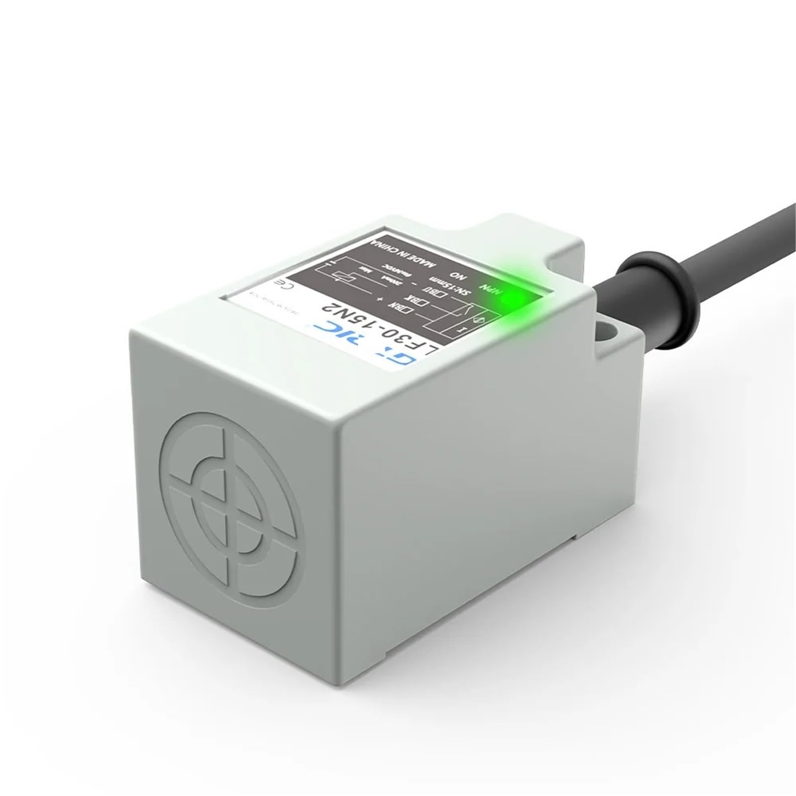 TL-N10MC1 indukcyjny czujnik zbliżeniowy NPN PNP 10-30 VDC 3-żyłowy IP67 Smart Square metalowy przełącznik powierzchnia wykrywania 30 x 30 mm 1 sztuka (15 mm DC 3wire PNP NO)