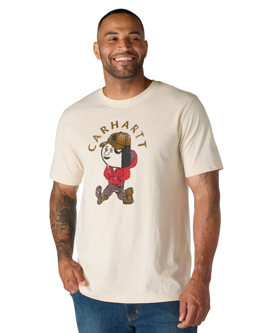 Carhartt Maglietta da uomo a maniche corte leggera con grafica Active Jac, Latte d'avena, L