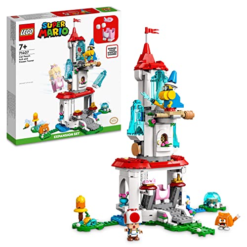 LEGO 71407 Super Mario Set Expansión: Torre Hielo y Traje Peach Felina, Juego Construcción Mario Bros, Castillo Juguete y Minifiguras Toad, Regalo Coleccionable Niños y Niñas
