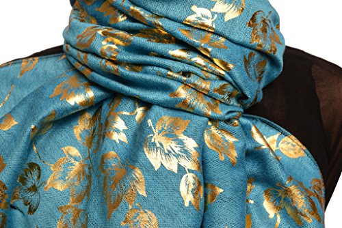 Écharpe pashmina feel bleu dodger pour protéger le cou avec style - 5