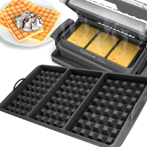 Waffeleinsatz kompatibel mit Tefal OptiGrill XL 4 in 1 2 in 1 Elite Plus + Elite Plus - Silikoneinsatz für Belgische Waffeln Zubehör