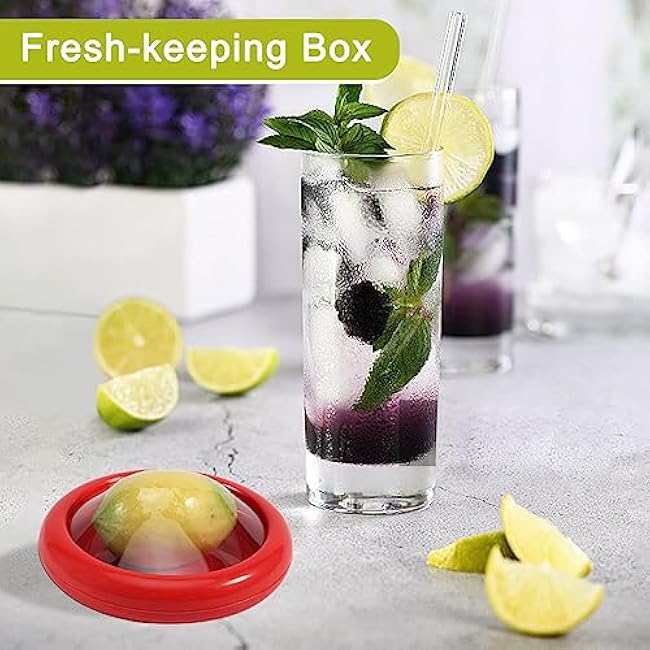 4 Pcs Silicone Fruit Storage Box, Fruits Saver Containers, Avocado Saver Holder, Reusable Fruit and Vegetable Storage Containers for Onion Lemons Garlic Tomato, Keep Fruits And Veg Fresh (4 colors)