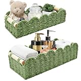 【Poignées en bois pratiques pour le transport】 : chaque panier rangement pour salle de bain est équipé de 2 poignées rondes en bois solides. Leur conception ronde et épaisse est non seulement élégante, mais facilite également le déplacement et le transport des paniers de rangement. Elles sont confortables au toucher, faciles à porter et permettent de changer facilement l'emplacement de rangement en fonction des besoins, tout en protégeant les poignets et en améliorant l'expérience utilisateur.