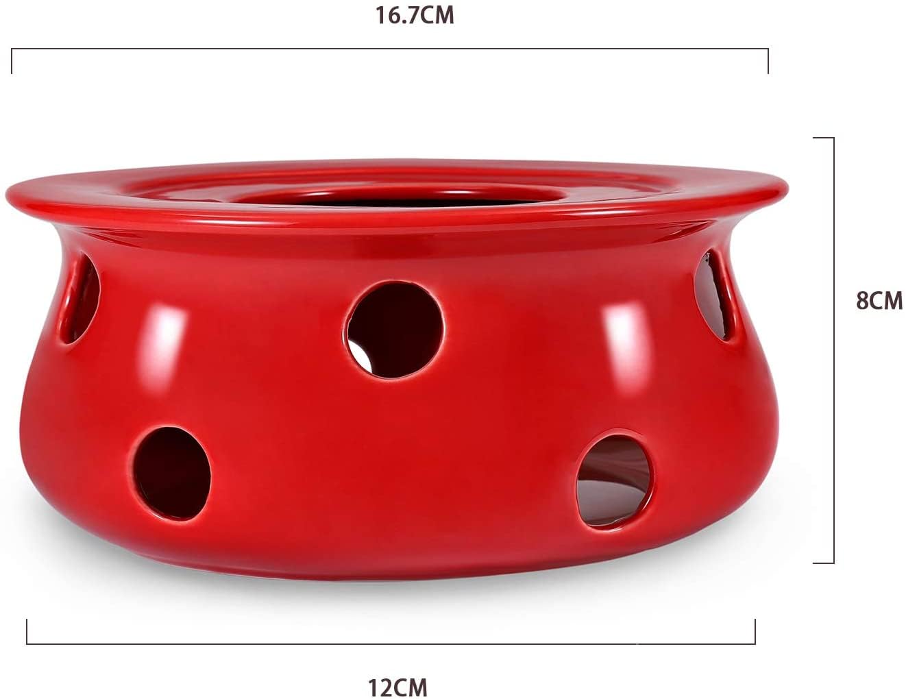Urban Lifestyle Teekanne mit Stövchen 1,6 L Rot B Ware aus Steinzeug mit Edelstahl Sieb tropffrei Teekanne Keramik mit Siebeinsatz Teeset für losen Tee 6 bis 8 Tassen