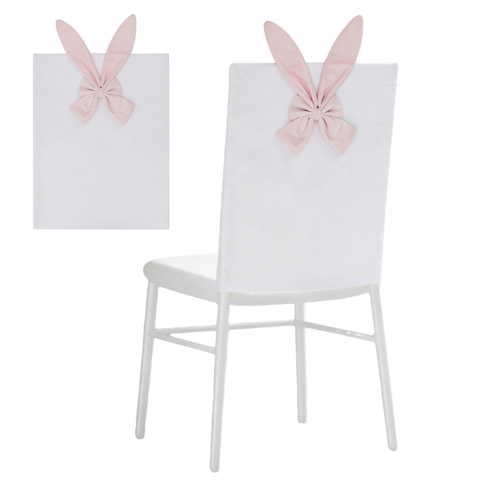 Housse de chaise salle à manger oreilles de lapin décorative pour fête de Pâques et événement