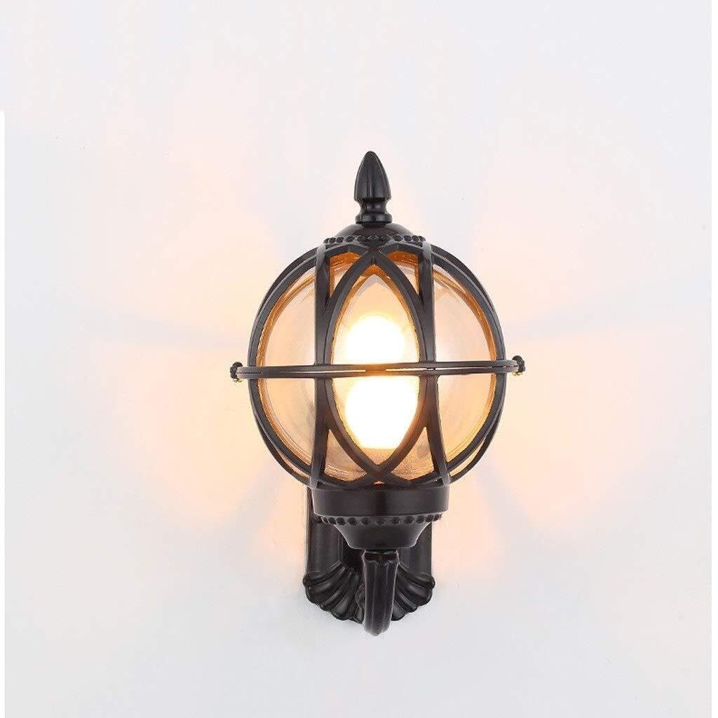 Lampa Ogrodowa,Lampy Wodoodporne Zewnętrzne Lampy Ścienne, Aluminiowe Szklane Lampy Ścienne Ogrodowe, Zewnętrzne Kinkiety Ścienne Do Przejścia Między Willami Oprawa Ogrodowa(Black,H45cm)