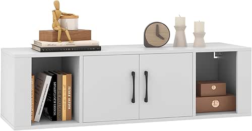 Giantex Wall Mounted Storage Cabinet 2 Cube Floating Media Hanging