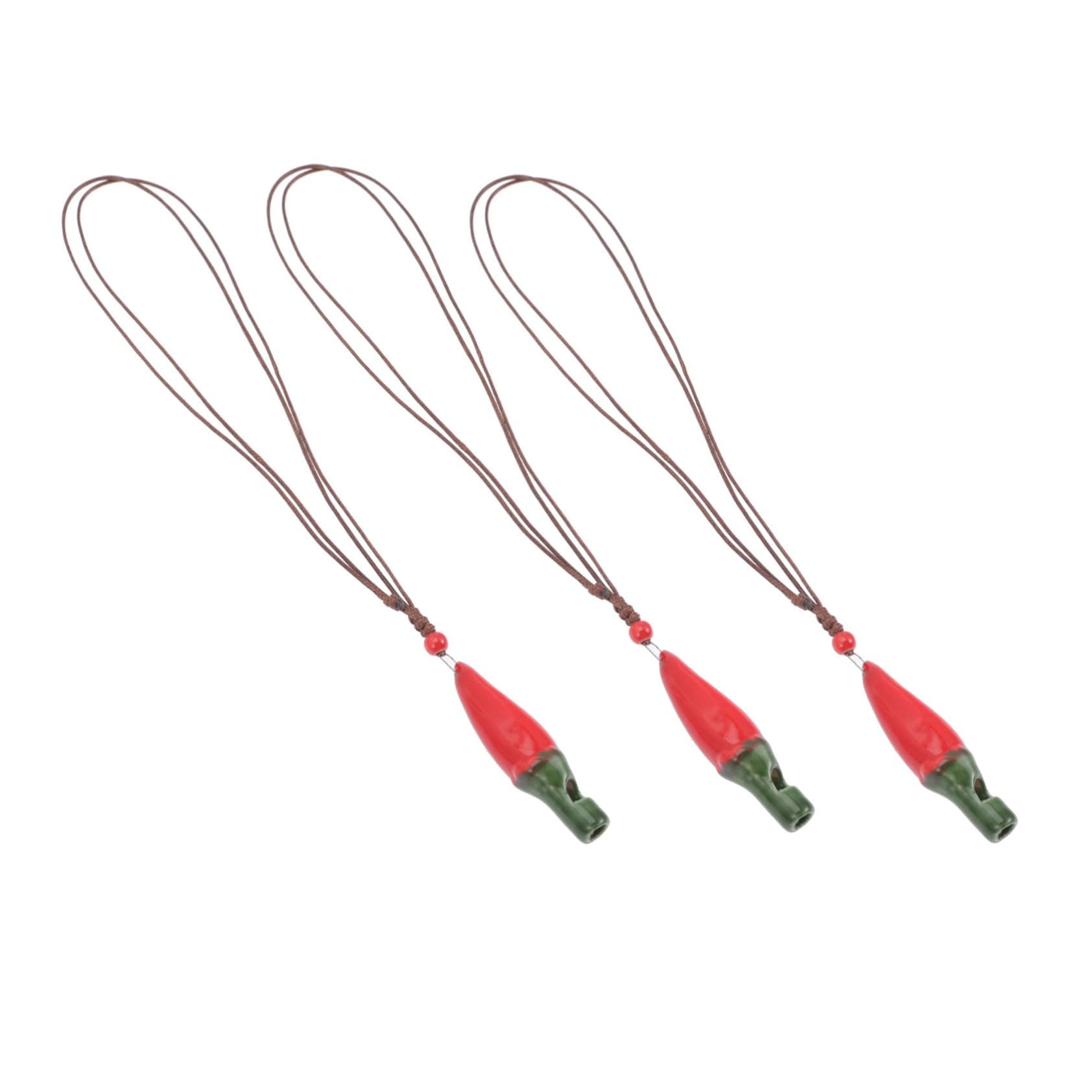 Yardwe Whistle Necklace for Boys and Girls 3 Pcs Ceramic Creative Whistle Toys Cartoon Trumpet