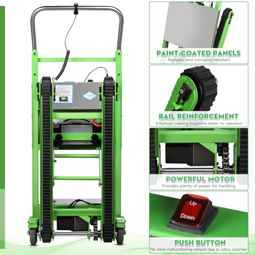Carretilla eléctrica 1250W para escaleras con ruedas de goma miniatura 4