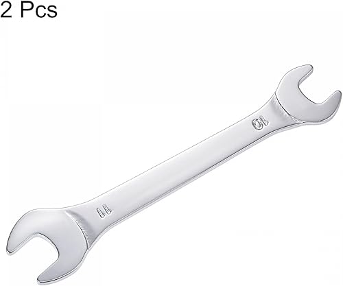Vista 69 de uxcell Thin Open End Wrench, 12mm x 14mm Metric Mirror-Chrome Plated High Carbon Steel, for Household Maintenance and General Repairs, 2 Pcs