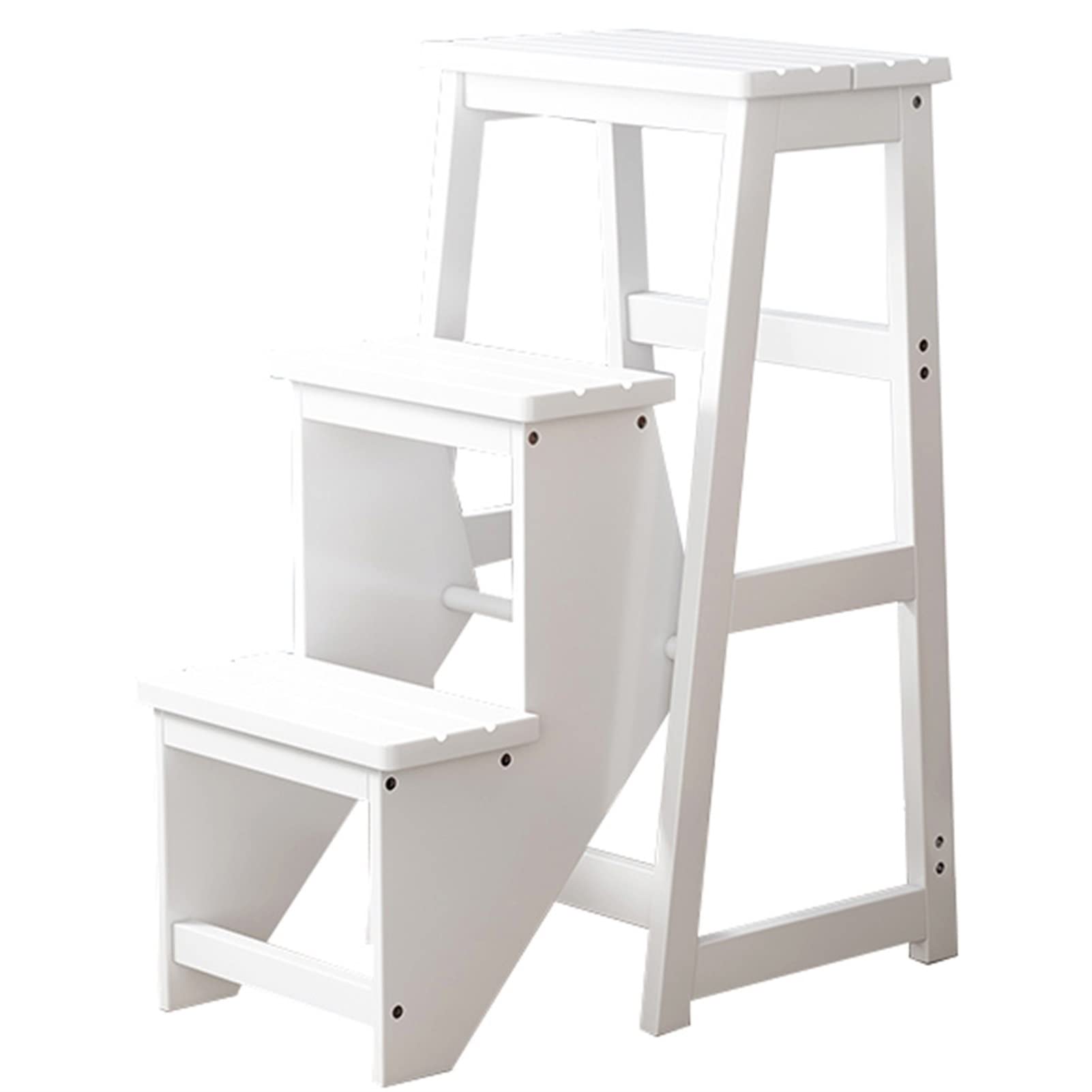 Marchepied pliable en bois à 3 niveaux portable, sécurité antidérapante