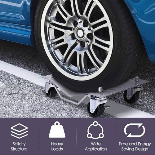 Carretilla de rueda de coche resistente con ruedas giratorias para mover coches, camiones, remolques, motocicletas y barcos