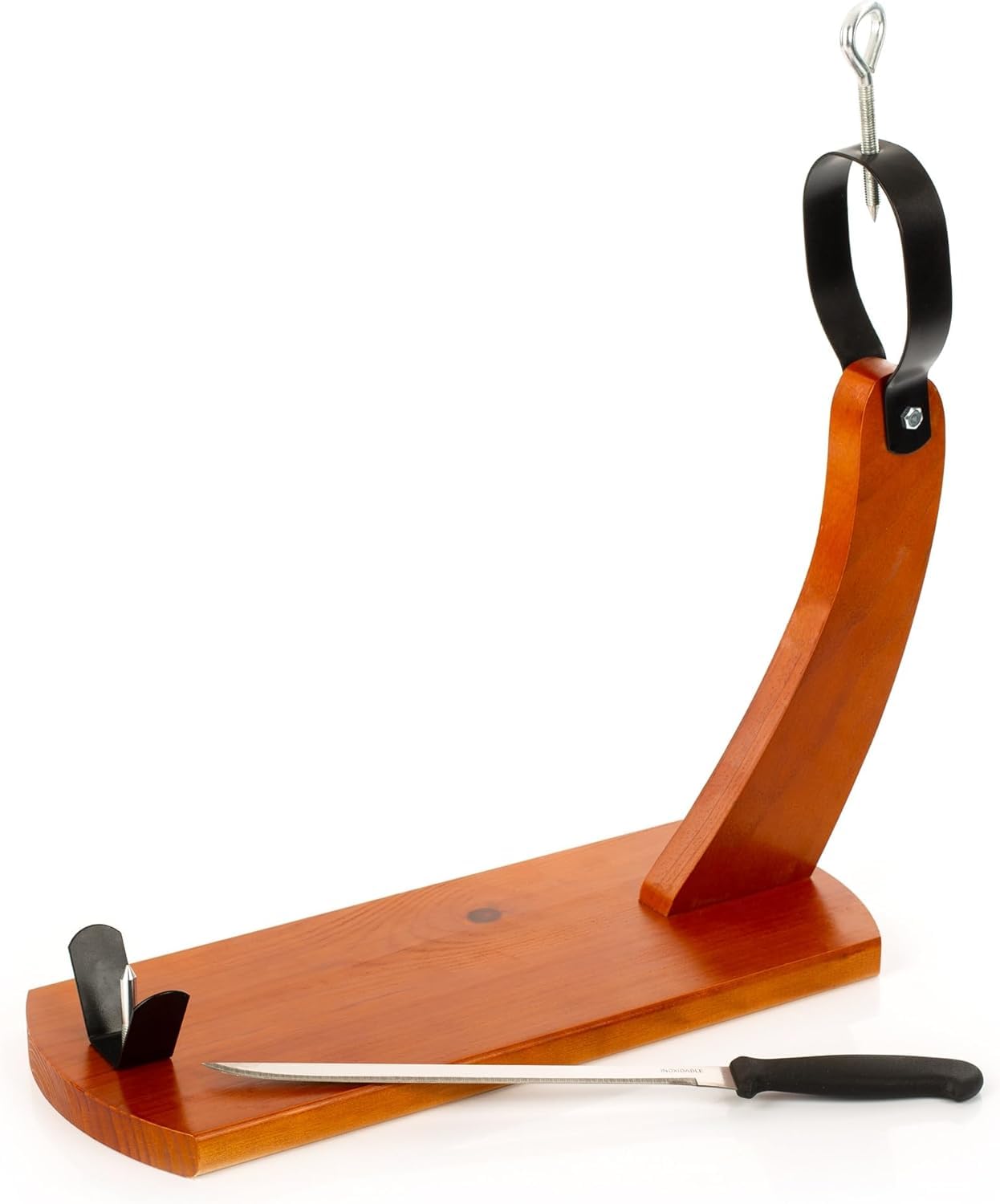 LalolaGourmet – Lote de Paleta Serrana Gran Reserva (5.5/6 kg)+ Jamonero Gondola + Cuchillo Jamonero - Paletilla de Jamón Serrano - Pata Delantera - Natural 100%, Sin Gluten y Baja en Sal