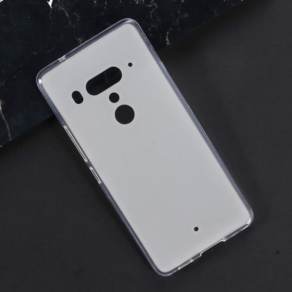 Compatible with HTC U12 Plus Case, Scratch Resistant Soft TPU Back Cover Shockproof Silicone Gel Rubber Bumper Anti-Fingerprints Full-Body Protective Case Cover (White)
