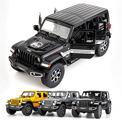 Bdtctk Car Toy Off-Road 7 Door For Wrangler Diecast Toy Car Model 1/22 Scale Vehicle Metal Alloy Friction Powered Children's Vehicles, Doors Open, Light And Sound, Boys Toys Kids Adults Gifts Black #TOP25