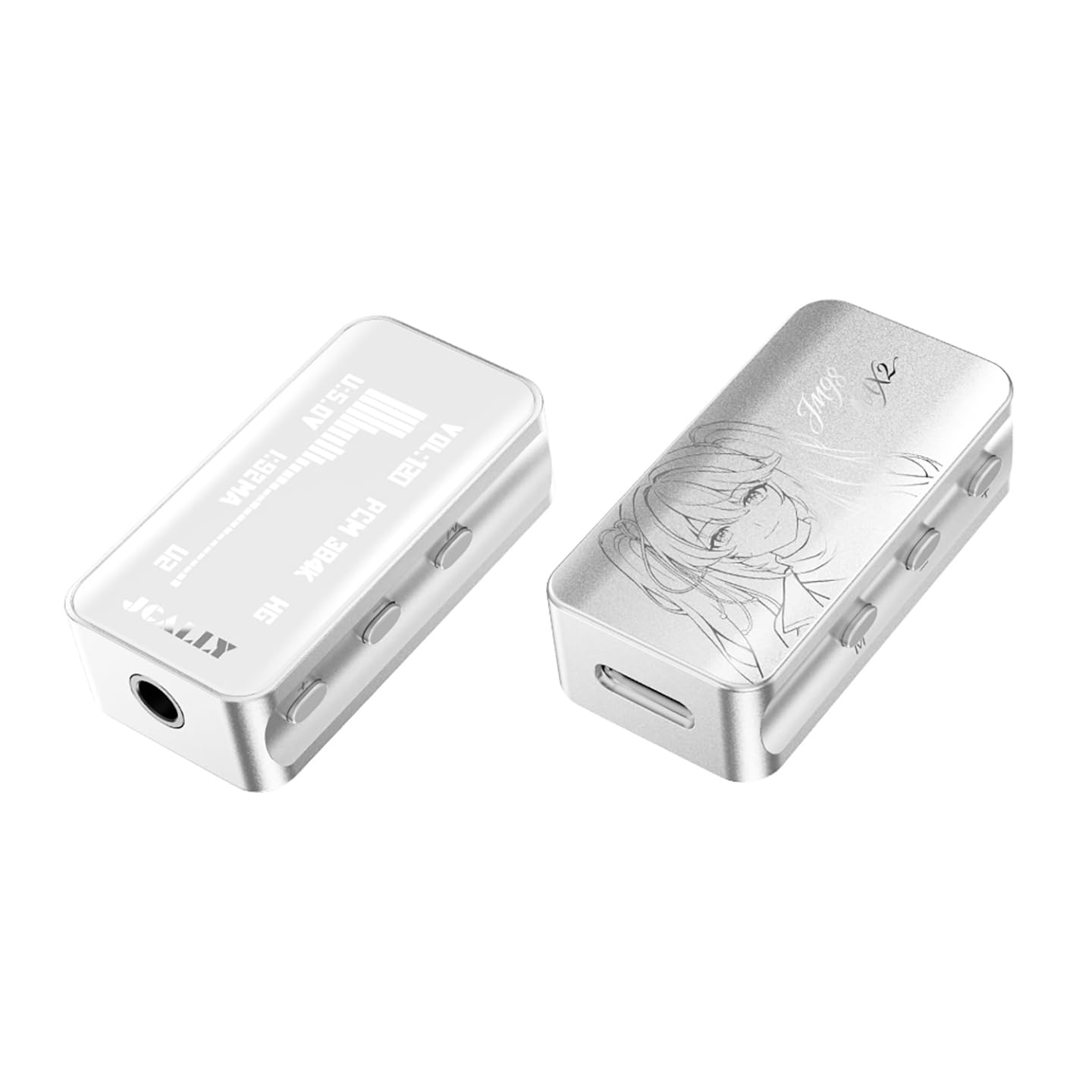 JM98MAX2 Amplificador DAC portátil, amplificador de auriculares HiFi USB C DAC con chips de audio insignia duales, CS43198 DAC y SGM8262 AMP, pantalla LCD, control de volumen de precisión para