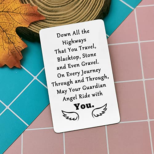 Heigebi New Driver Gift Card Engraved Wallet Card Insert for Boyfriend Husband Friends Ride Safe Gift Safe Travel Gift New Driver Gift Biker Trucker Husband Gift Card for Biker Bicycle Race Souvenir2