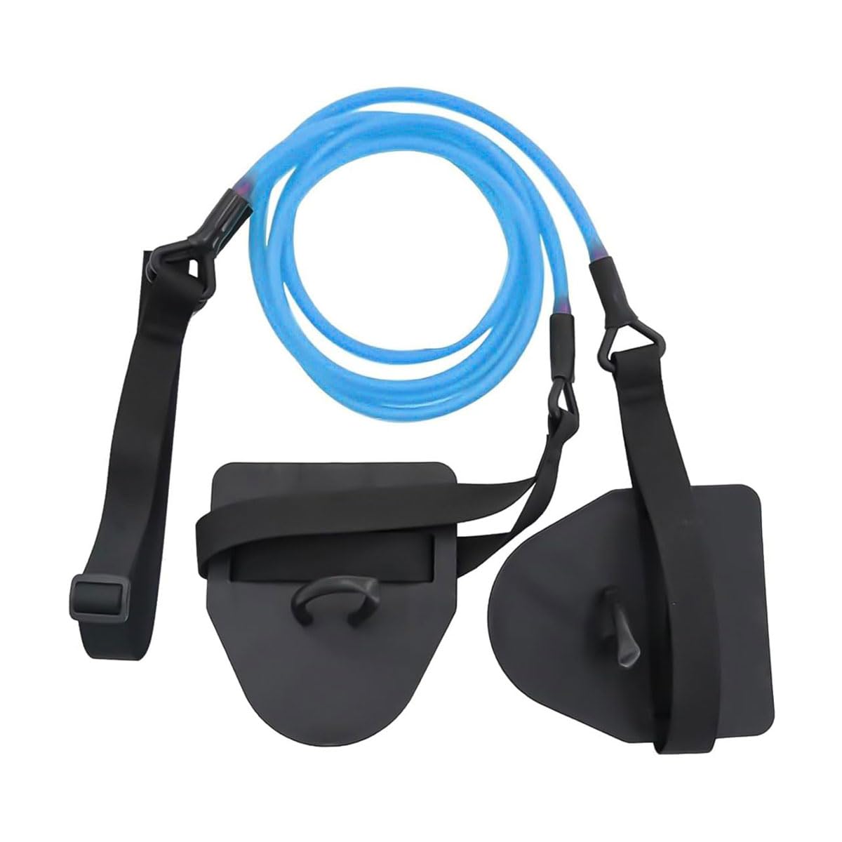Muiltvoe Land Swimming Trainer With Hand Paddles Resistance Rope Pull Band For Improving Arm Strength（Blue 40 Lbs）