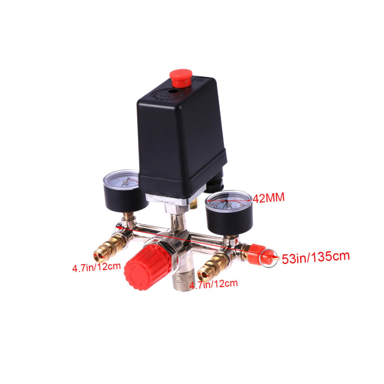 Pressostato Compressore Aria 16a 1, 25 Mpa con Manometro | Regolatore di Pressione in Metallo, Installazione Semplice, Risparmio Energetico, per Compressore Aria