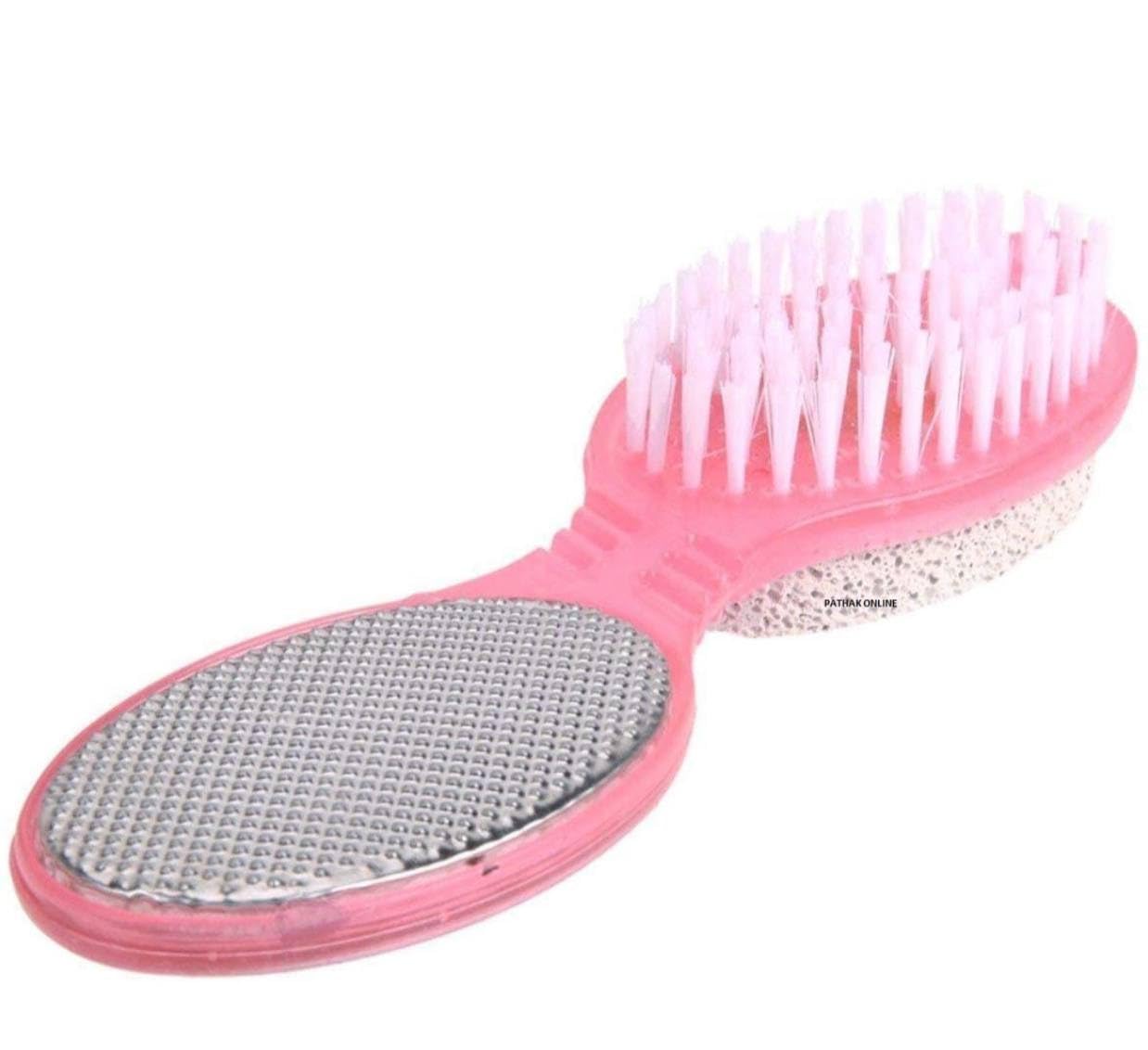 STETIX 4 In 1 Foot Pedicure Brush, Pumice Stone, Scrubber & File | Remove Dry, Crack Hard Skin, Calluses and Warts | Restore Skin Smoothness | Pedicure Brush Foot Scrubber Callus Remover | for Feet, Toes, Nails Cleaning Bathing Manicure Paddle Brush| 1
