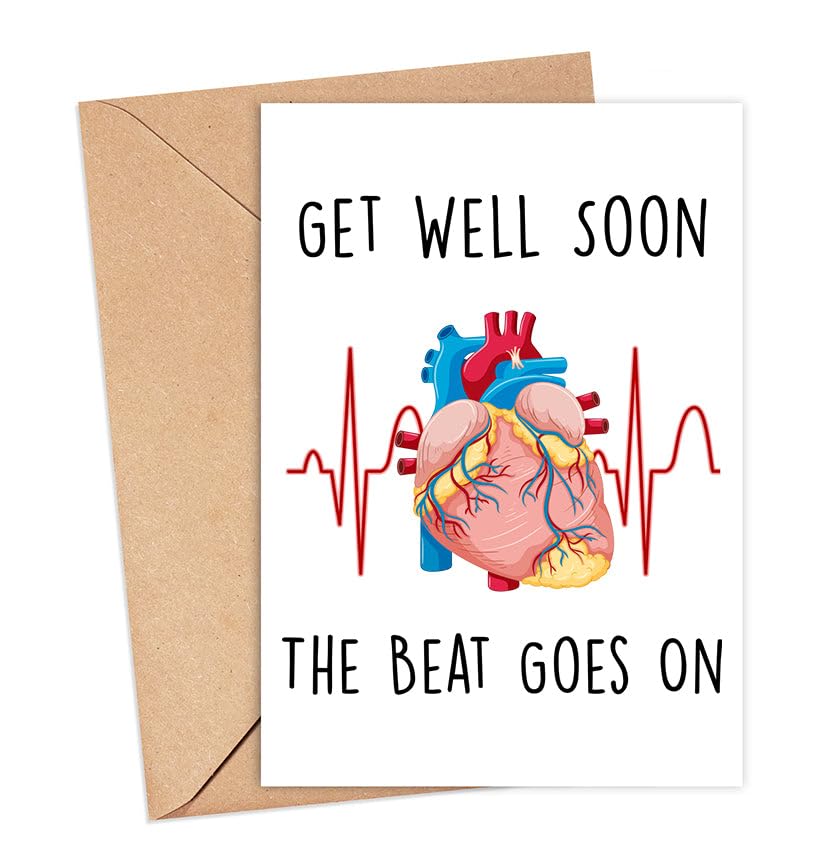 Genesungskarte Für Herz-OP - "Feel Better Soon", 12,7x17,8 Cm, Mit Persönlicher Nachricht