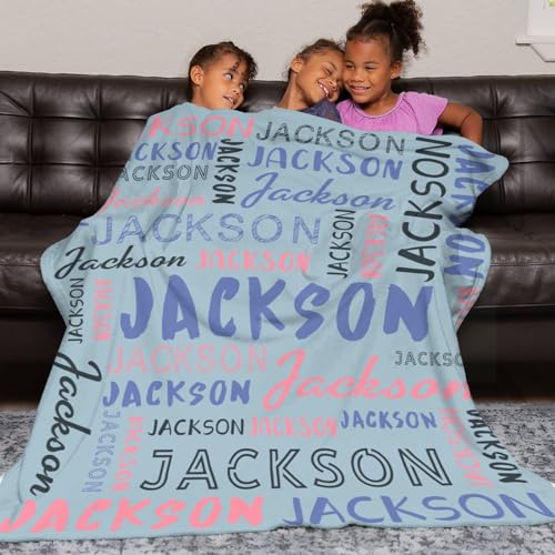 Personalized Name Blanket Customized Baby Blankets for Girls Boys Adults Monogrammed Blankets and Throws Christmas Birthday Mothers Fathers Valentines Day Gift