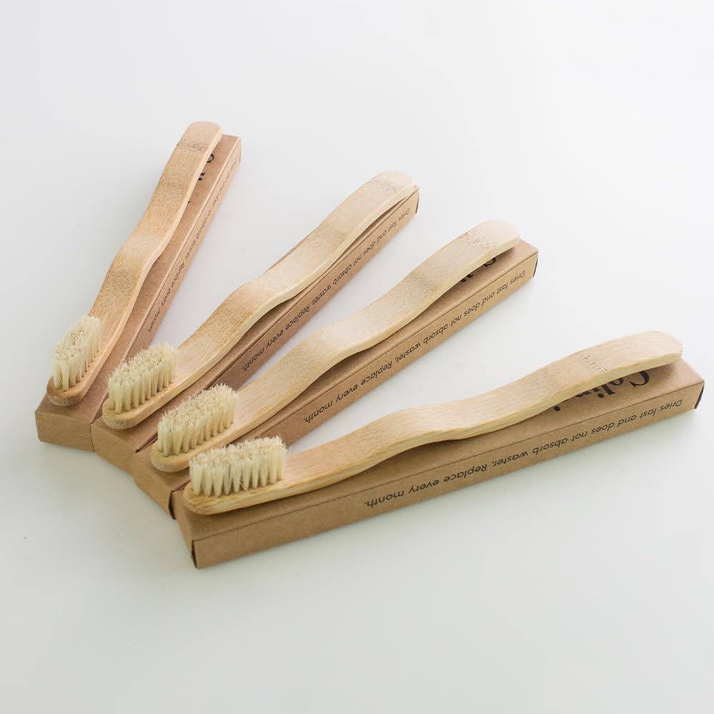 Cepillo de dientes de cerdas de jabalí y bambú, pelo de jabalí compostable y cepillo de dientes de madera ecológico, cero residuos (4)