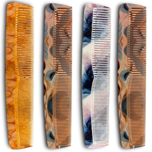 Image of Hair Comb for Men and Women - Set of 4Pcs Made with Virgin Quality Raw Material with Smooth Teeth for Healthy Hair, Detangling, Hairstyling Graduated Combs Set