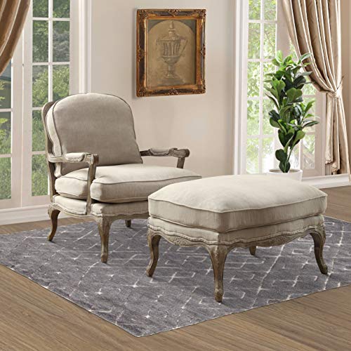 Lexicon Lida Oak Wood Accent Chair With Feather Topper, Neutral #TOP1