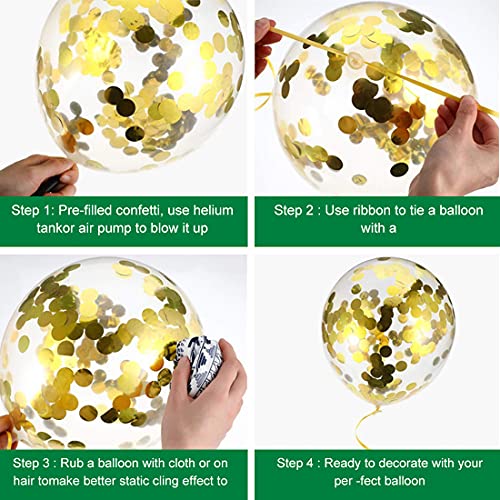 O-Kinee Ballonnen groene witgouden ballonnen, 55 stuks metallic groene ballonnen, ballonnenslinger groen, confetti… - Image 4