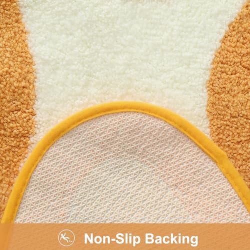 HAOCOO Orange Bathroom Rugs Non Slip Washable, Soft Plush Irregular Shape Non Slip Bath Mat,Microfiber Machine Washable Floor Mat Carpet for Bath Sink Tub Shower