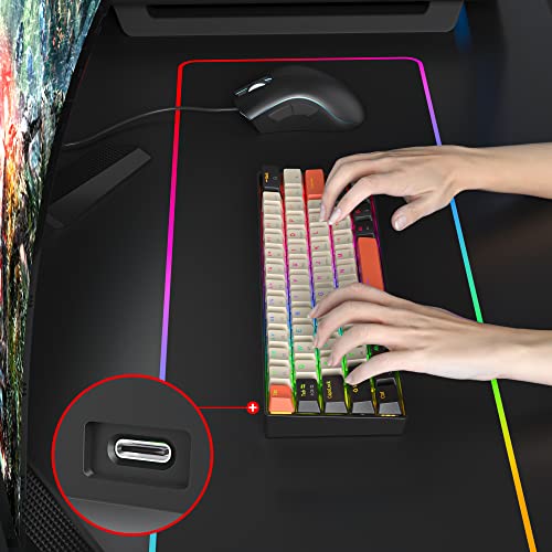 Image of 60% Mechanical Keyboard 61-Key Wired Gaming Keyboard with Red Switch RGB Lighting Effect PBT Keycaps Ultra-Compact Mini Keyboard Suitable for Win /Mac(61 Carbon)