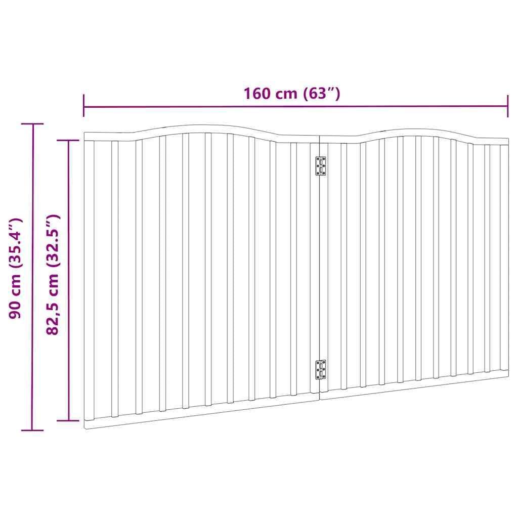 Barrera plegable de madera de álamo para perros, 2 piezas, 160 cm, puerta independiente para perros para salón, escaleras, 80 x 90 cm por panel, distancia entre rejillas, 6 cm