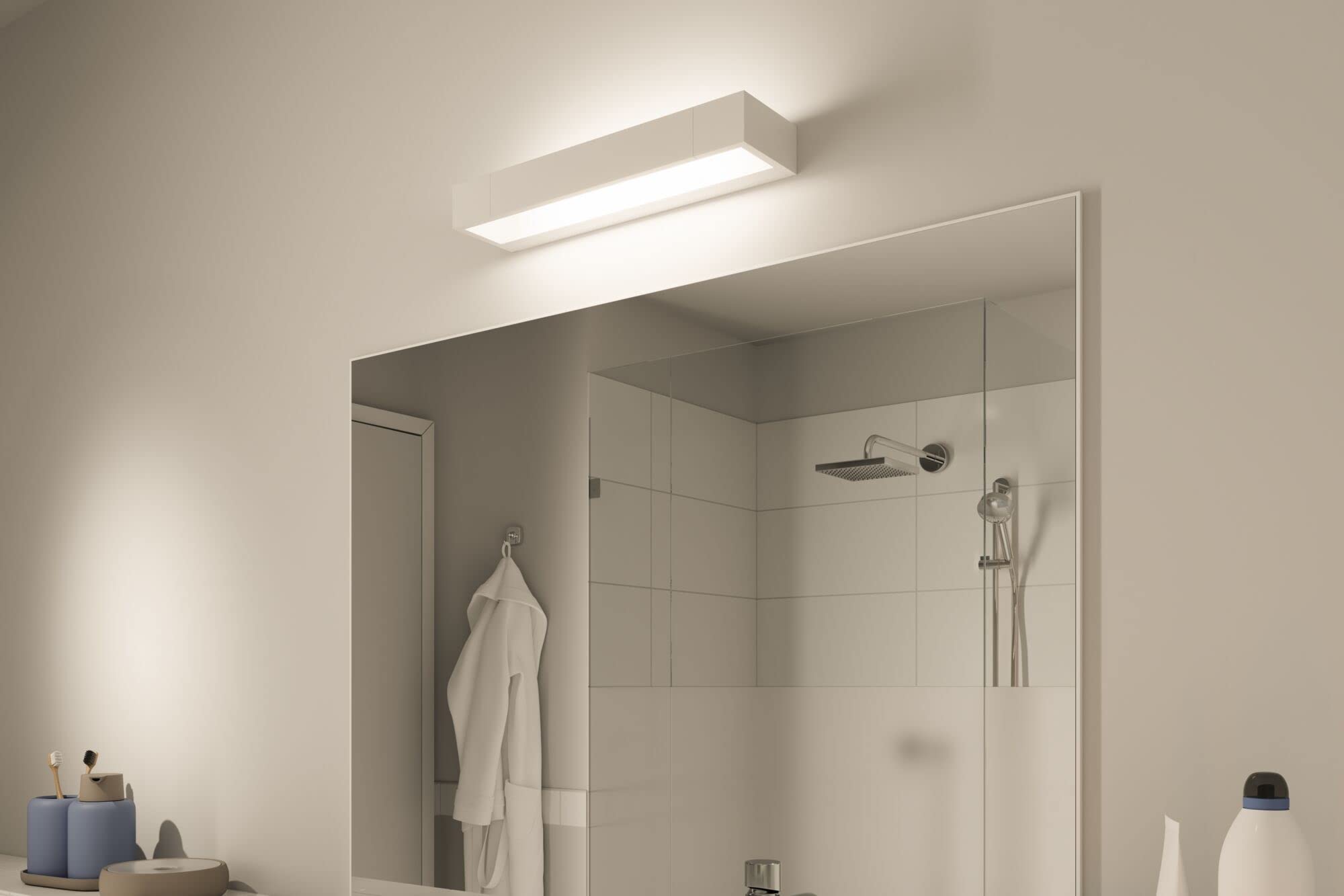Paulmann 79515 plafonnier LED applique Lucille IP44 gradable éclairage plafond Blanc, éclairage salon Alu