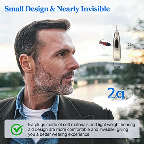 Bsllter Rechargeable Hearing Aids With Three Modes, Otc Digital Hearing Aids Noise Cancelling For Seniors Hearing Loss, Receiver-In-Canal(Ric), Dual Microphone (Champagne) #TOP5