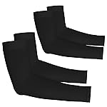 YESLIFE 2 Pairs Black UV Sun Protection Arm Sleeves for Men & Women - Tattoo Cover Up - UPF 50 Cooling Sports Sleeve for Basketball Golf Hiking