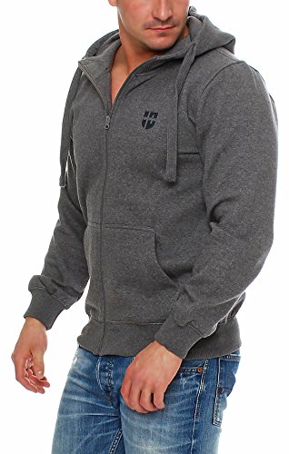 Preisvergleich Produktbild Gennadi Hoppe Herren Trainingsjacke Kapuzenjacke Joggingjacke,grau,Small