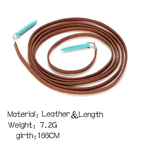 Bohemian Long Choker with Turquoise Pendant Sexy Rock Handmade Vintage Necklace Women Accessories3