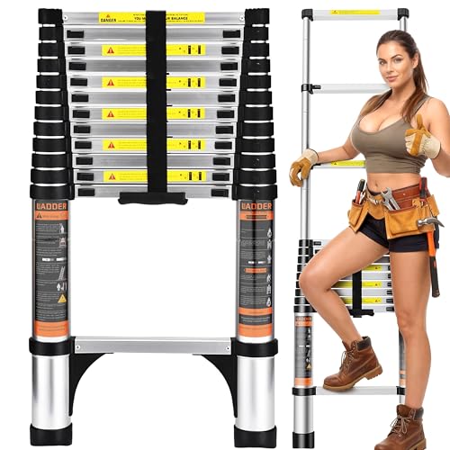 Telescoping Extension Ladder 12.5FT with Safety Lock