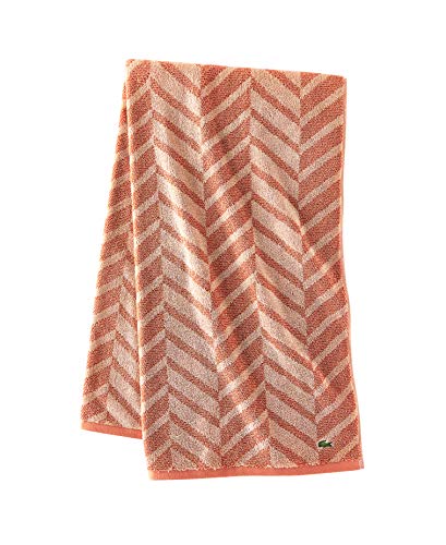 Lacoste Herringbone 100% Cotton Towel, 30x54 Bath, Adobe