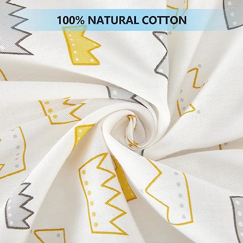 Image of TILLYOU 2 Pack Fitted Crib Sheet Set - 100% Natural Cotton Toddler Bed Mattress Sheets,Standard 28 inchx 52 inch, Gray Crown & Light Gray