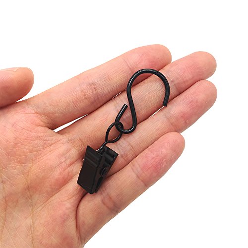 Alamic Gutter Hangers for Lights Patio Light Clips 30 Pack Stainless Steel String Light Hangers Multifunctional Clip Hooks for Home, Patio, Garage, Party, Camp and More - Black