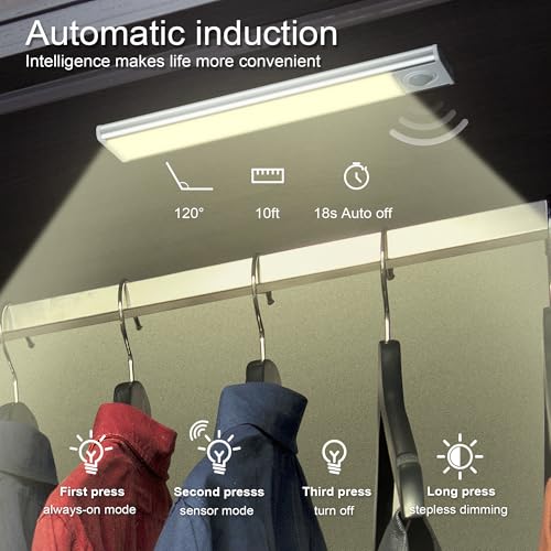 Image of Motion Activated Under Cabinet Light, Cabinet Lighting, Motion Sensor Light Indoor, Easy to Install, Magnetic led Lights with 1500mah Battery for Kitchen, Closet, Room, Pantry and More