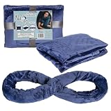 NAPRO 3‑in‑1 Travel Blanket and Pillow Combo – Convertible Infinity Scarf – Lightweight Neck Support for Airplane, Car & Camping – Navy Blue